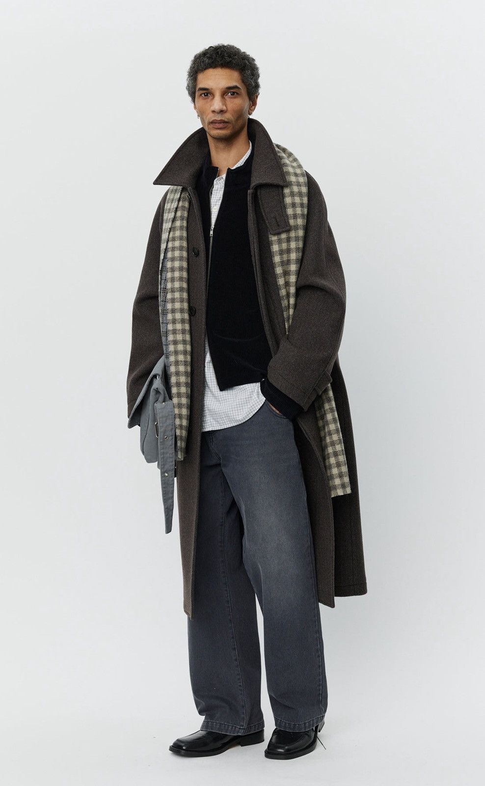 Mfpen Mfpen INSTALLATION COAT - BROWN HERRINGBONE RECYCLED WOOL Size US L / EU 52-54 / 3 - 14 Thumbnail