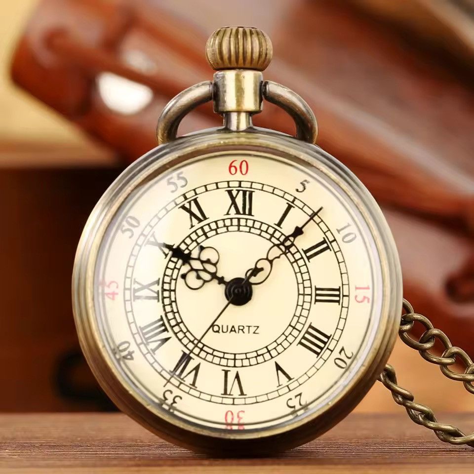 Jewelry BRONZE QUARTZ POCKET WATCH - ROMAN NUMERAL DIAL Size ONE SIZE - 7 Thumbnail