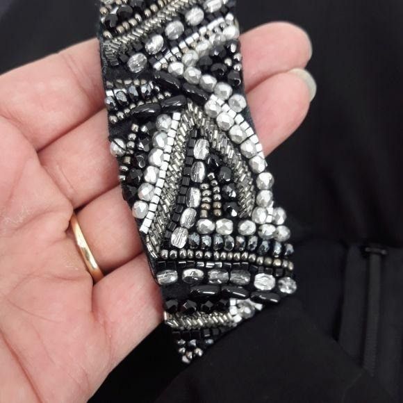 Vintage Vtg David Meister Black Cocktail Dress Sz 6 Jeweled Peekaboo Size M / US 6-8 / IT 42-44 - 3 Thumbnail