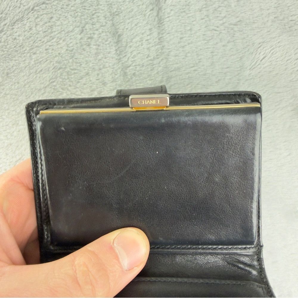 Chanel Chanel CC Logo Grained Calfskin Bifold Wallet Black Authent Size ONE SIZE - 6 Thumbnail