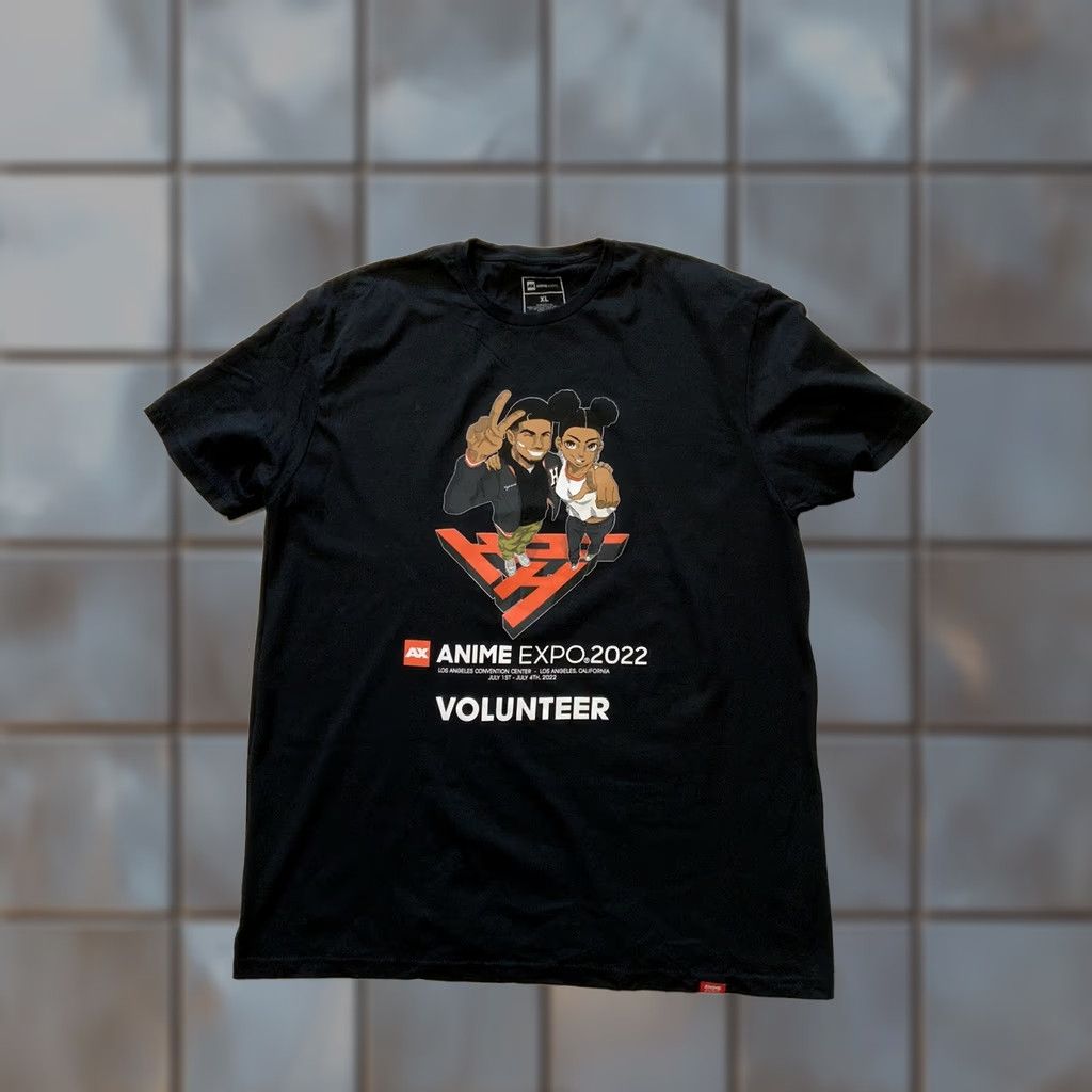 Hypland VINTAGE Anime Expo 2022 Hypland Los Angeles Volunteer Black Cartoon T-Shirt XL Mens Size US XL / EU 56 / 4 - 1 Thumbnail