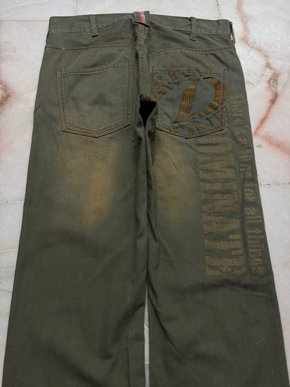 Tornado Mart 💥Sick💥Vintage Dominate Rusty Mudwash Distressed Patcher Jean Size US 31 - 14 Thumbnail