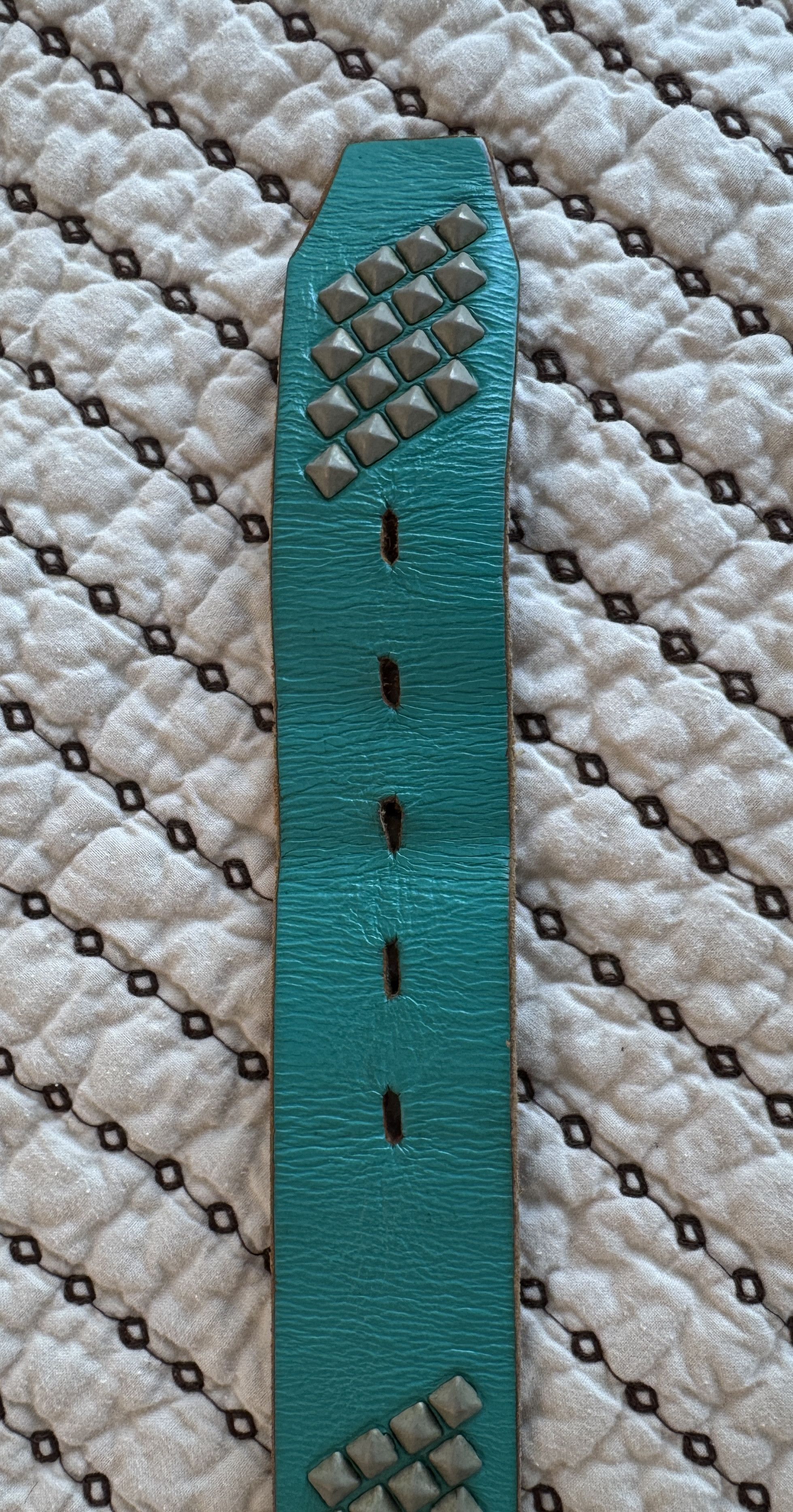 Hollywood Trading Company HTC HOLLYWOOD TRADING COMPANY STUDDED BELT TIFFANY BLUE 32 Size 32 - 8 Thumbnail