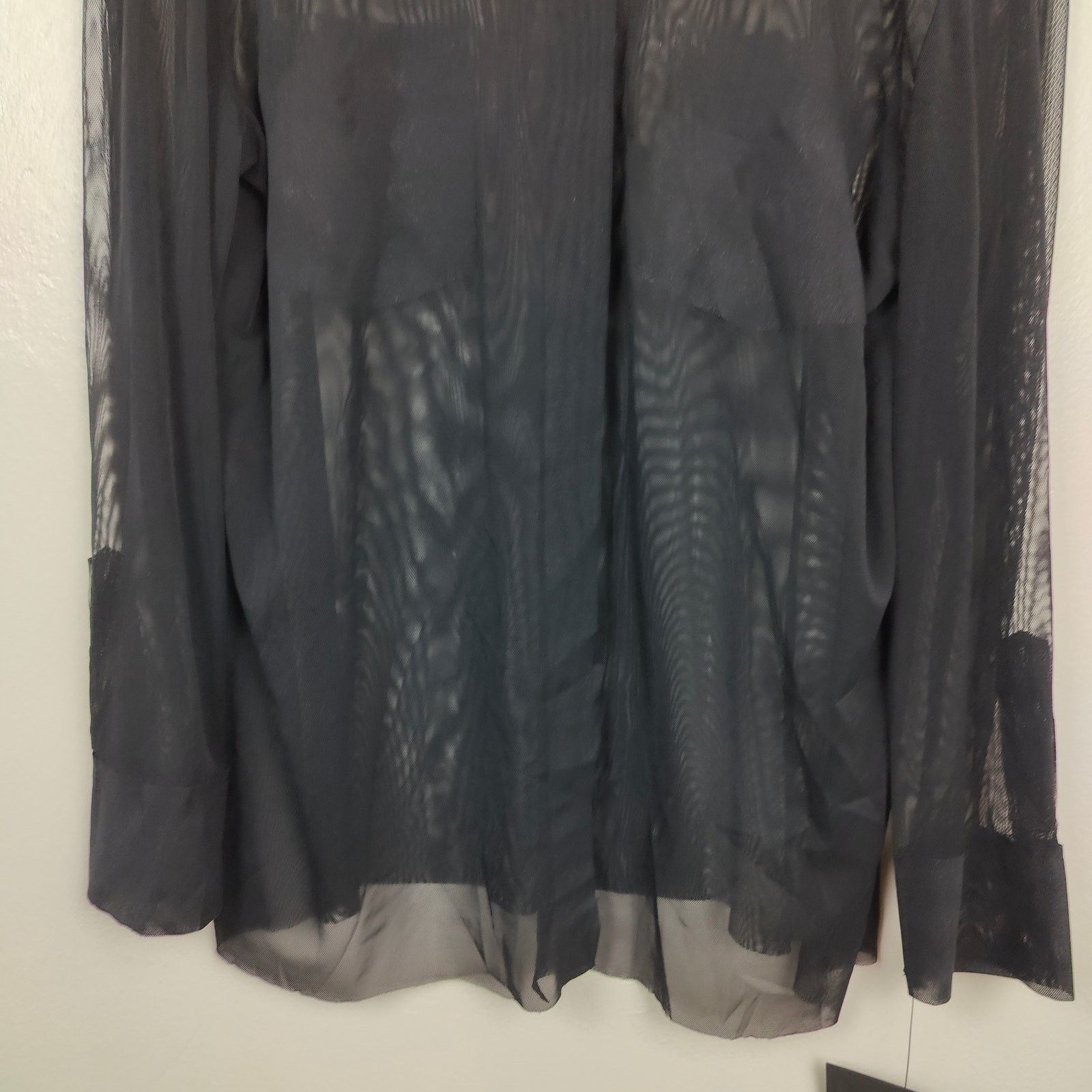 Norma Kamali Norma Kamali Sheer Mesh Shirt Womens Medium Faux Pockets Size M / US 6-8 / IT 42-44 - 6 Thumbnail