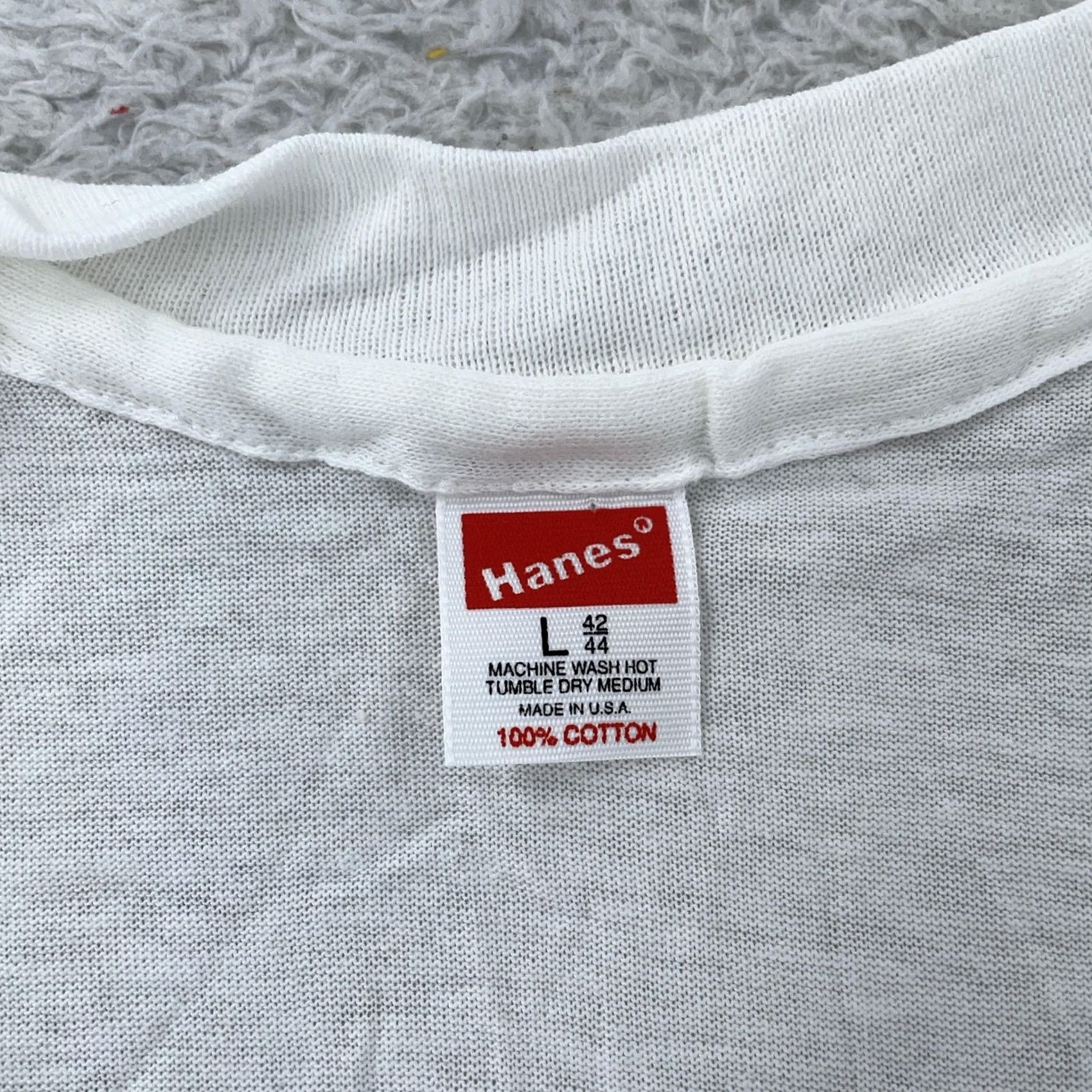 Hanes VINTAGE Hanes White V-Neck T-Shirt Mens Small 100% Cotton USA Made 80s Mint Used Mens Shirts White V-Neck Hanes 80s USA Made Size US S / EU 44-46 / 1 - 7 Thumbnail
