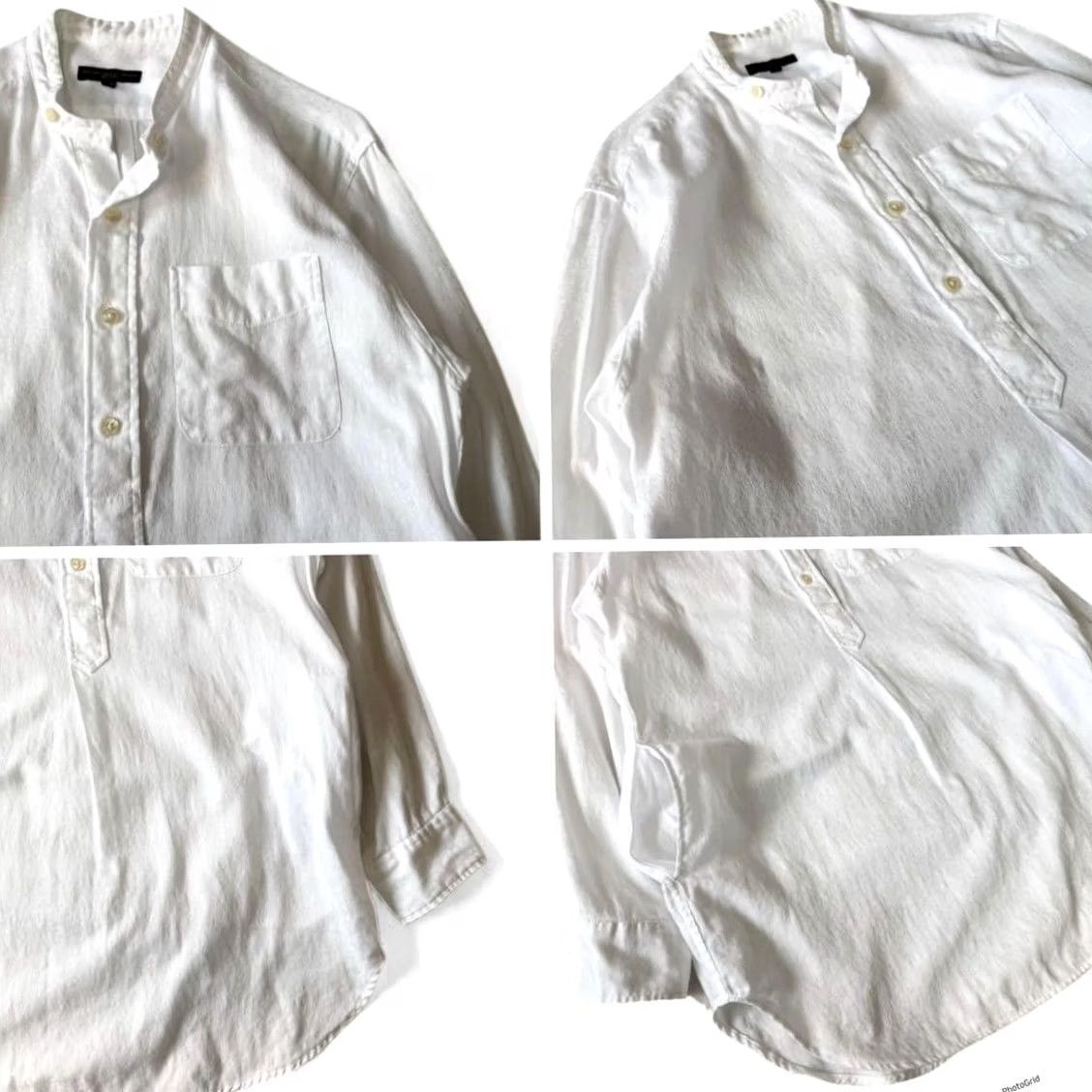 Engineered Garments Engineered Garments Shirt XS White Button-Up Band Collar Pullover Short? Long Sleeve, Cotton, Casual Mens Size US XS / EU 42 / 0 - 3 Thumbnail