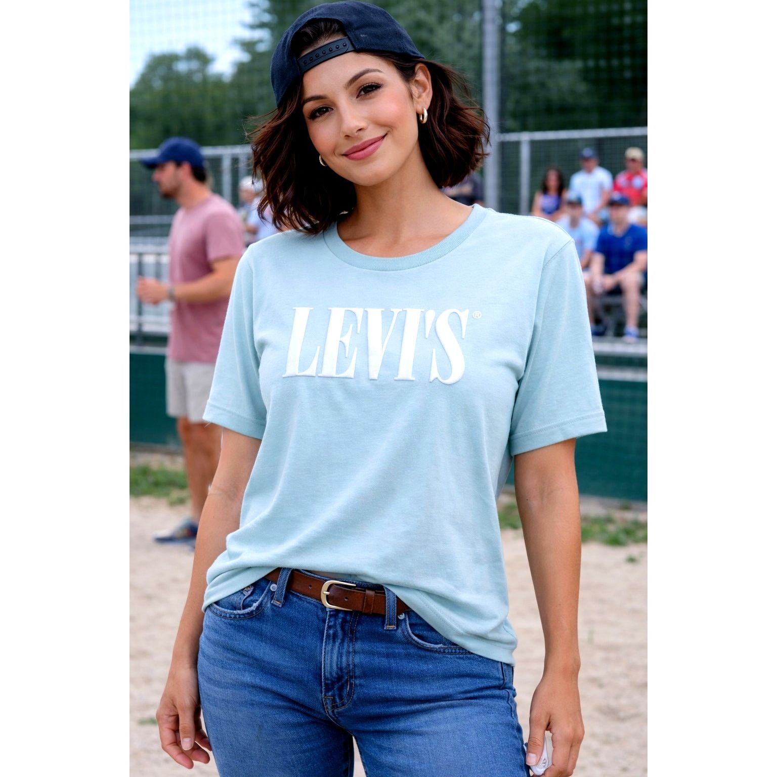 Levi's Levis 90's Serif Logo Graphic Tee Shirt Baby Blue Size 2X Size XXL / US 16-18 / IT 52-54 - 1 Thumbnail