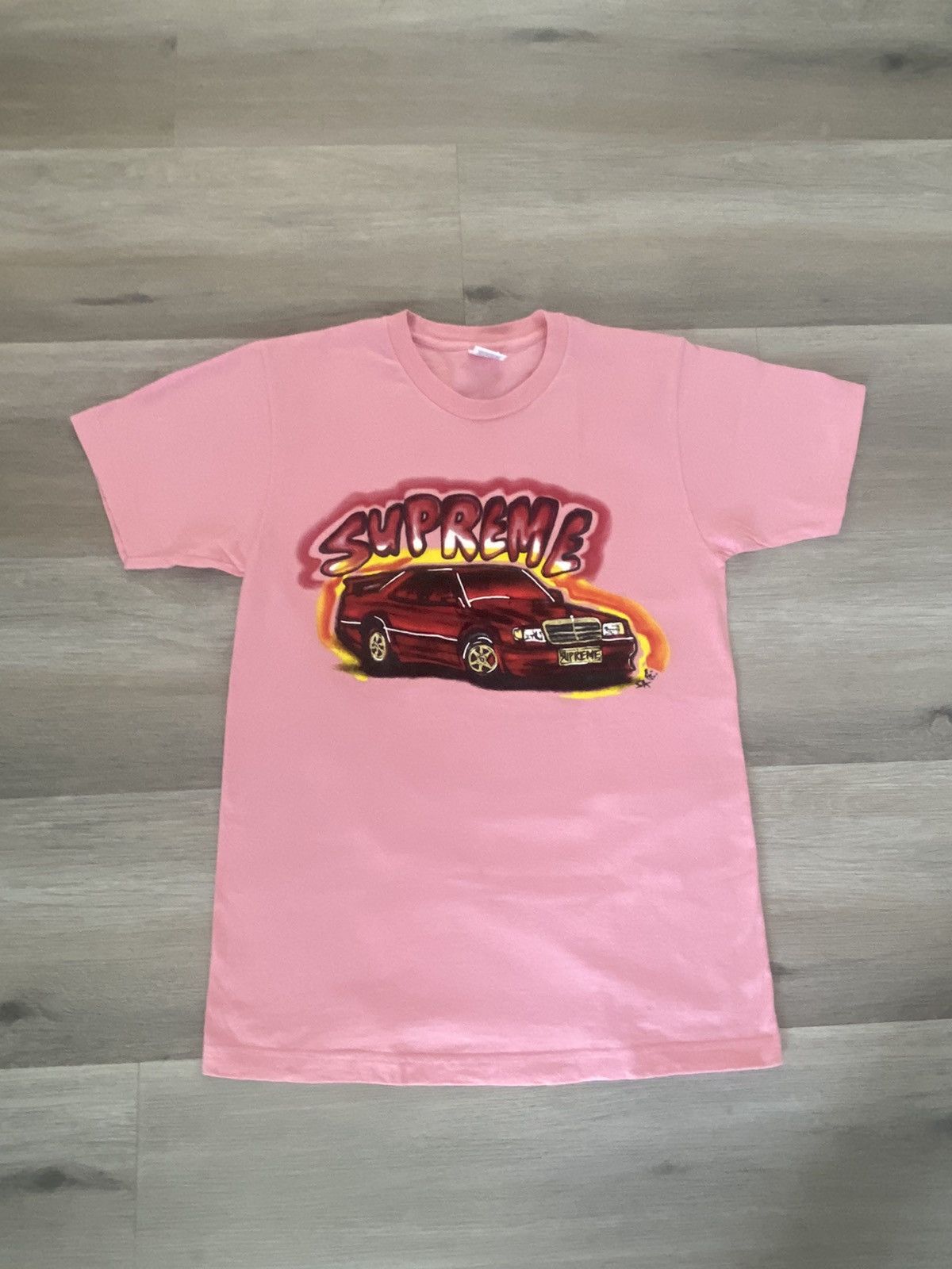 Supreme Supreme Mercedes 190e Benz Tee SS14 Pink Size US M / EU 48-50 / 2 - 2 Thumbnail