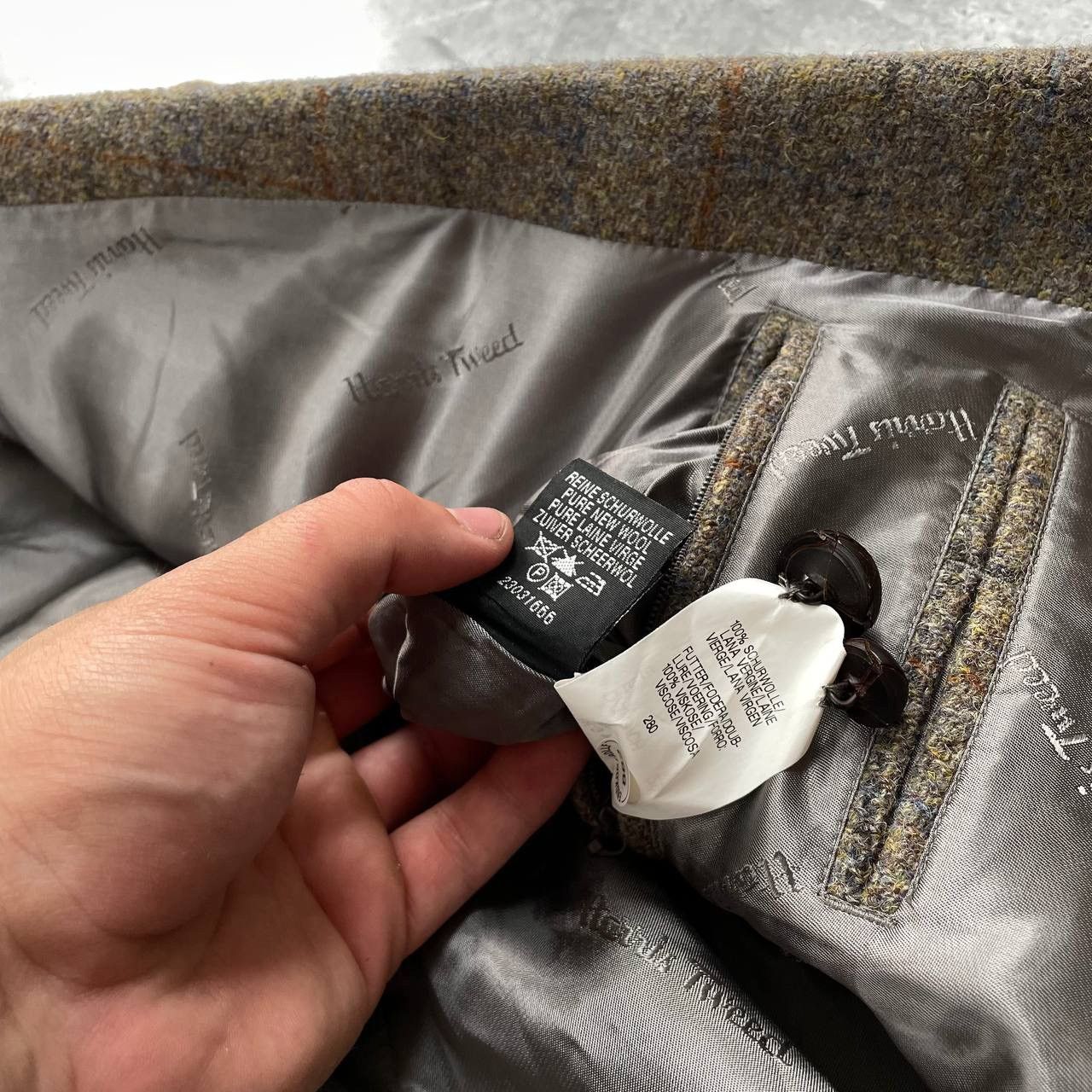 Harris Tweed Vintage Harris Tweed Walbusch Wool Blazer Gray Size 29 Size 52R - 15 Thumbnail