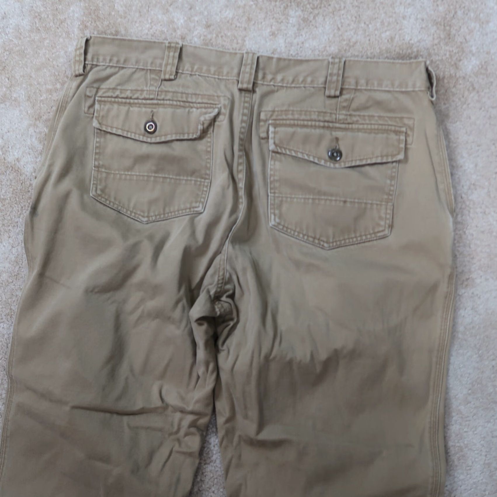 Vintage Duluth Straight Leg Pants Men's 40x30 Beige Workwear 5-Pocket Design Belt Loops Cargo Flat Front Size US 40 / EU 56 - 6 Thumbnail