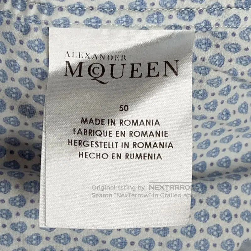 Alexander McQueen Alexander McQueen Blue Cotton Short Sleeve Shirt . Size US XL / EU 56 / 4 - 5 Thumbnail