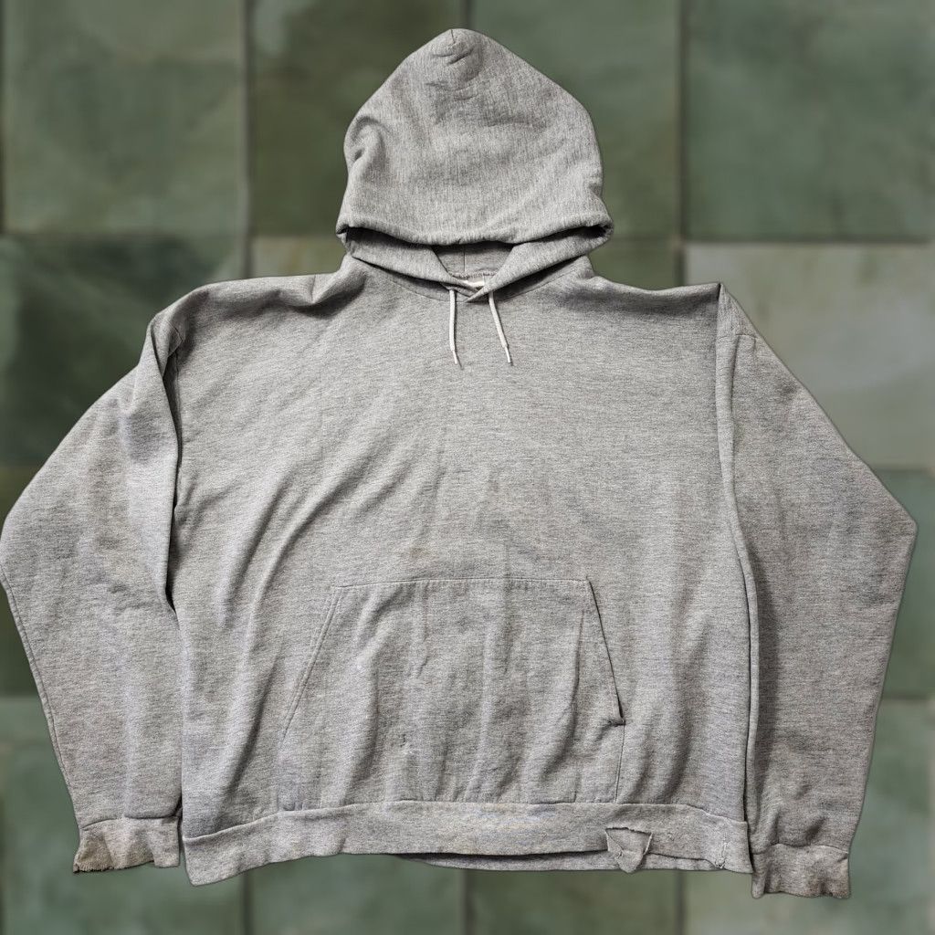 Hanes VINTAGE Hanes Hoodie 2XL Mens Gray Distressed Thrashed Skater Pullover Blank Size US XXL / EU 58 / 5 - 1 Thumbnail