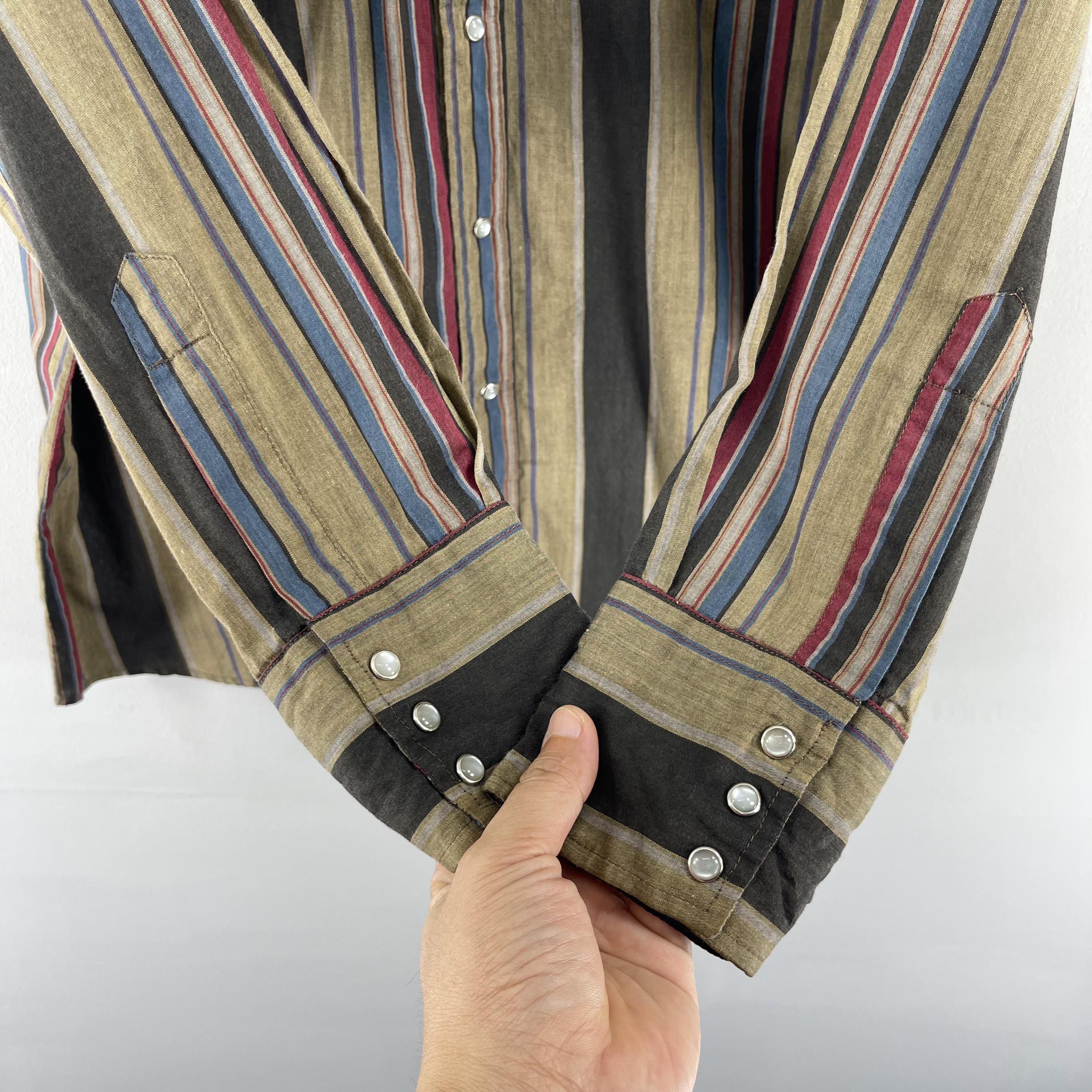 Vintage Vintage YOUNG BLOODS Multi Stripes Retro Style Western Shirt Size US L / EU 52-54 / 3 - 5 Thumbnail