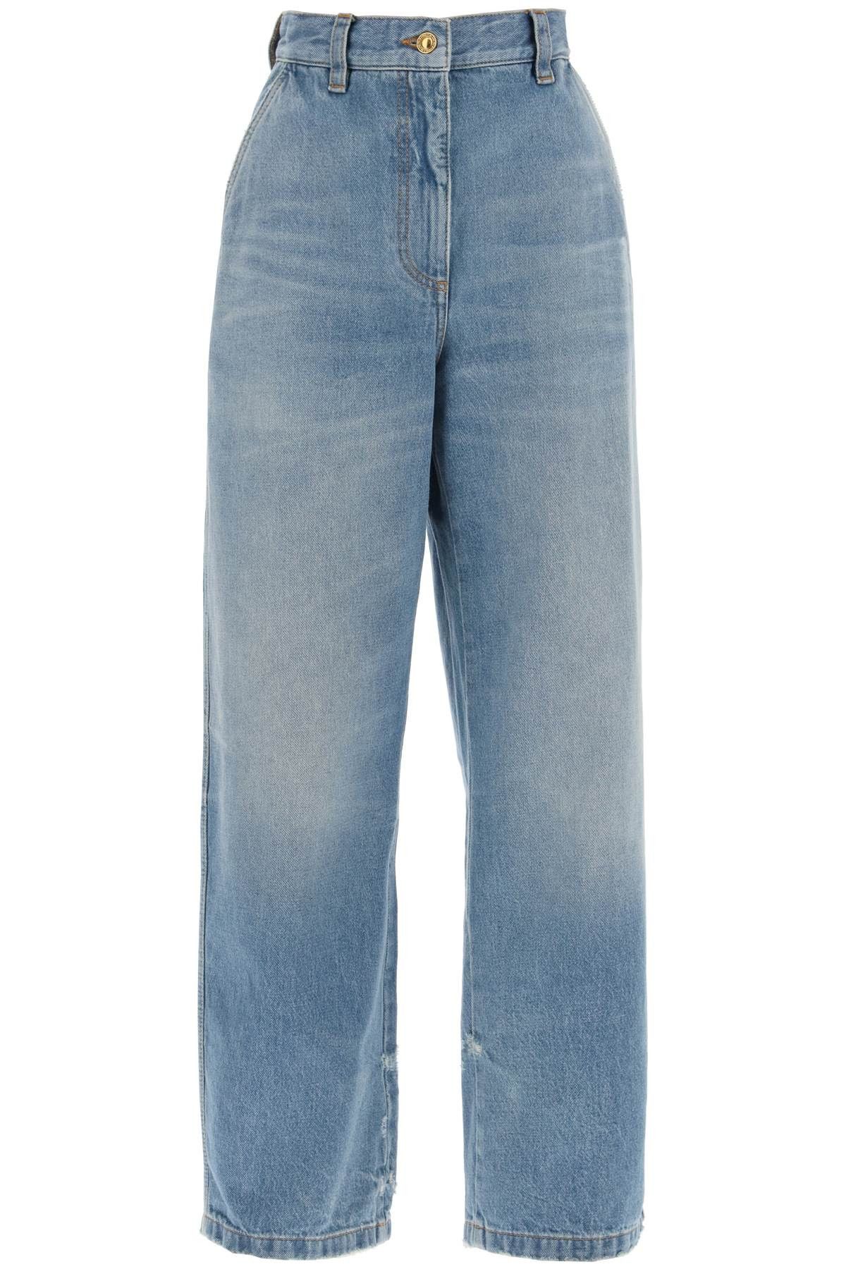 image of Palm Angels Wide Leg Jeans in Light Blue L, Women's (Size 27)
