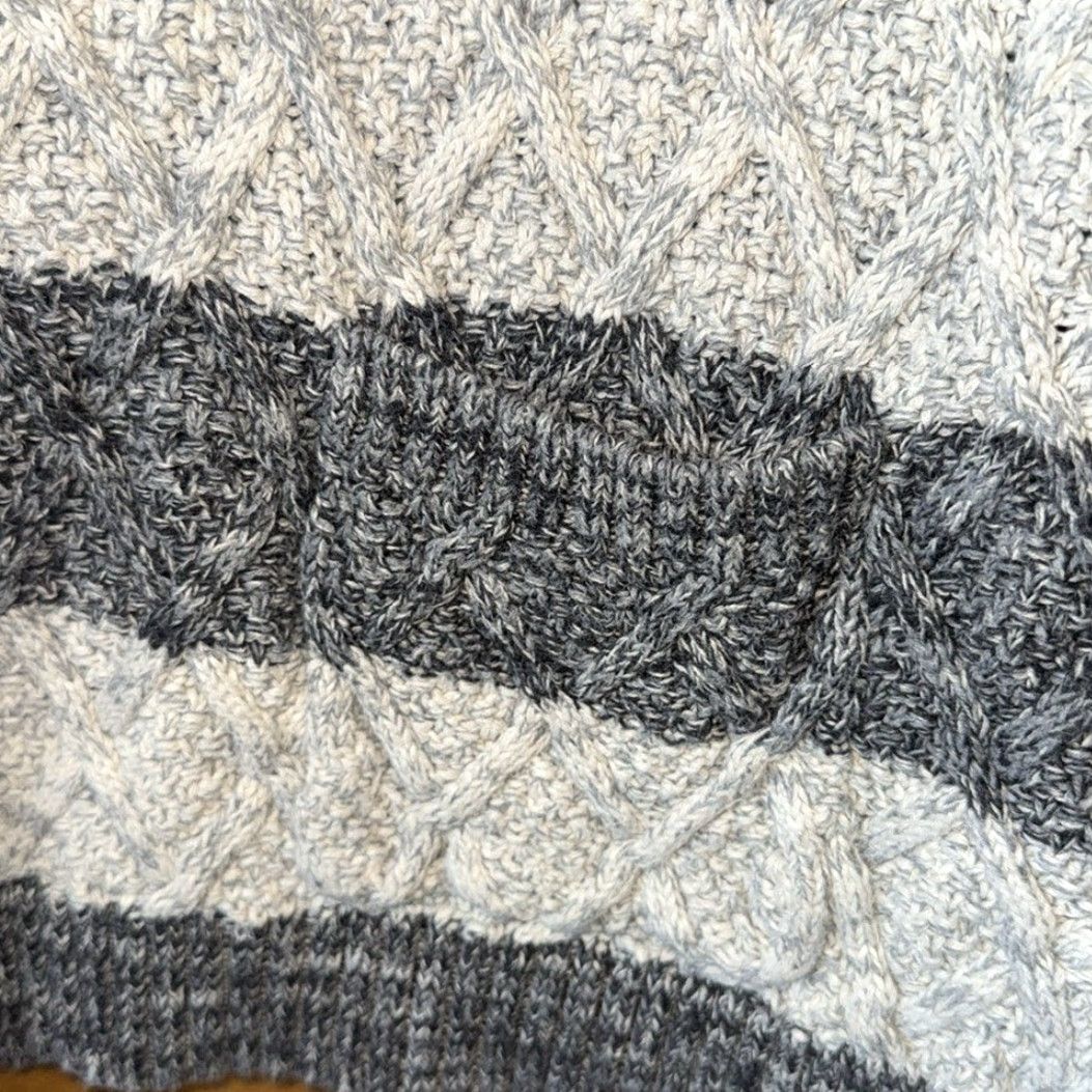 Vintage Eight Eight Eight Cotton Cowl Neck Sweater Gray Women's Large Knit Striped 100% Cotton Pullover L Womens Size L / US 10 / IT 46 - 4 Thumbnail