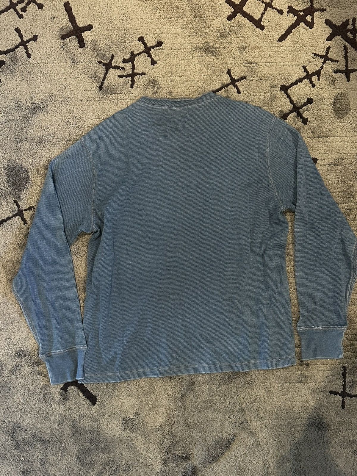 RRL Ralph Lauren RRL RALPH LAUREN Indigo Jacquard-Knit Henley Shirt Size US XXL / EU 58 / 5 - 2 Thumbnail