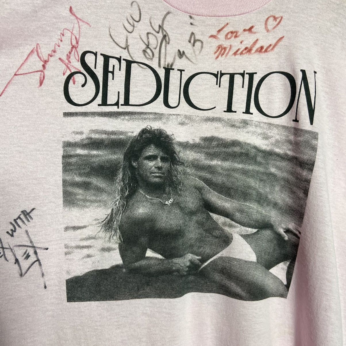 Vintage Vintage 80s Seduction Jon Mikl Photo Art T-Shirt Size US XL / EU 56 / 4 - 2 Thumbnail