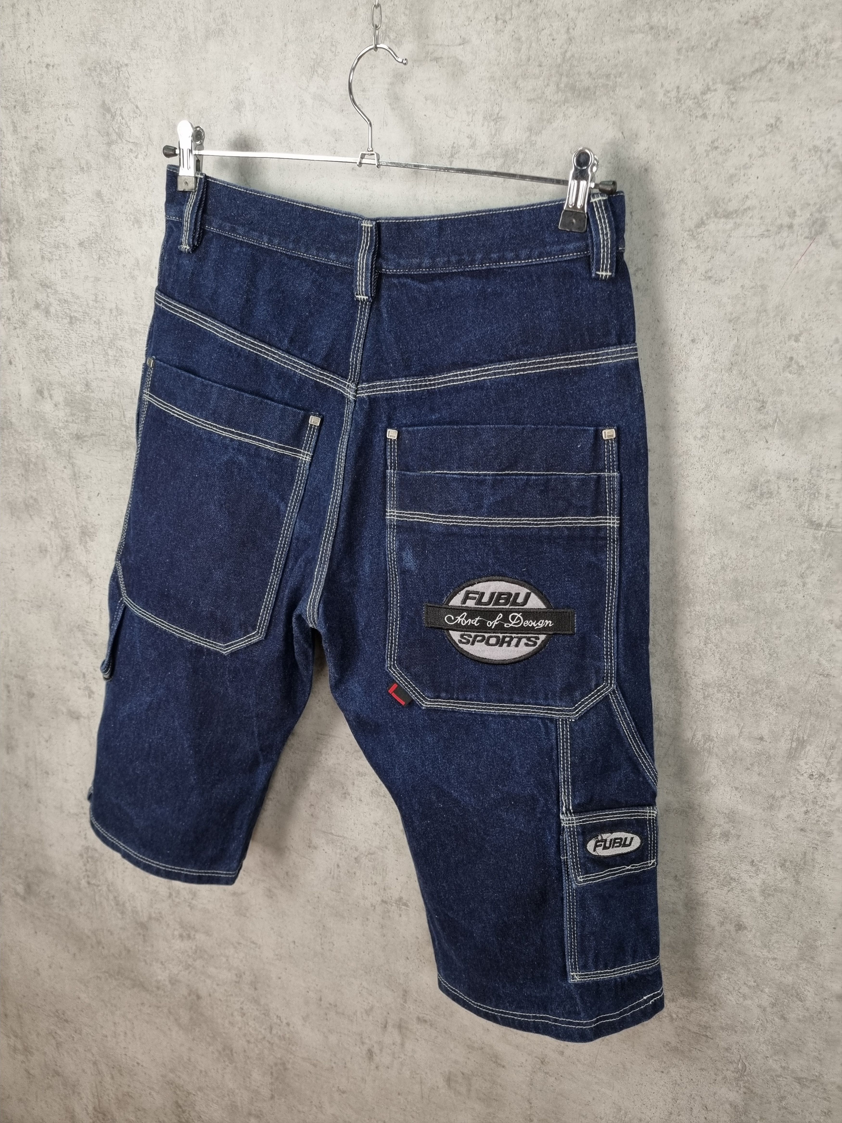 Fubu Fubu Raw Denim Carpenter Rap Hiphop Shorts Size US 34 / EU 50 - 7 Thumbnail