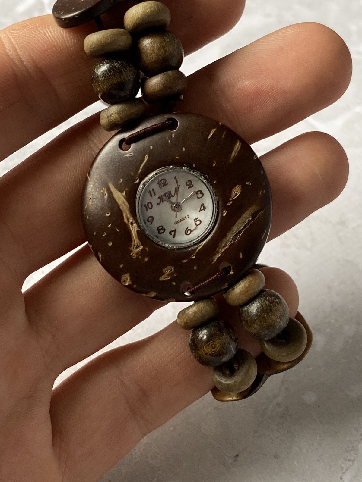 Jewelry × Vintage Trendy Wooden Watch with Beads - Unique Accessory Size ONE SIZE - 6 Thumbnail