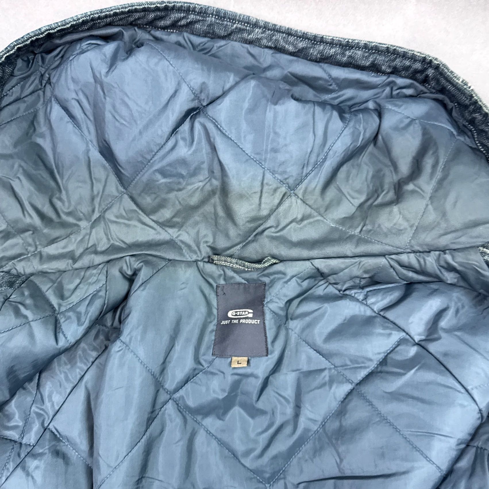 G-Star G Star Raw Jacket Mens Large Blue Denim Leski Bomber Hooded Quilt Workwear Chore Outdoor Jacket Size US L / EU 52-54 / 3 - 5 Thumbnail