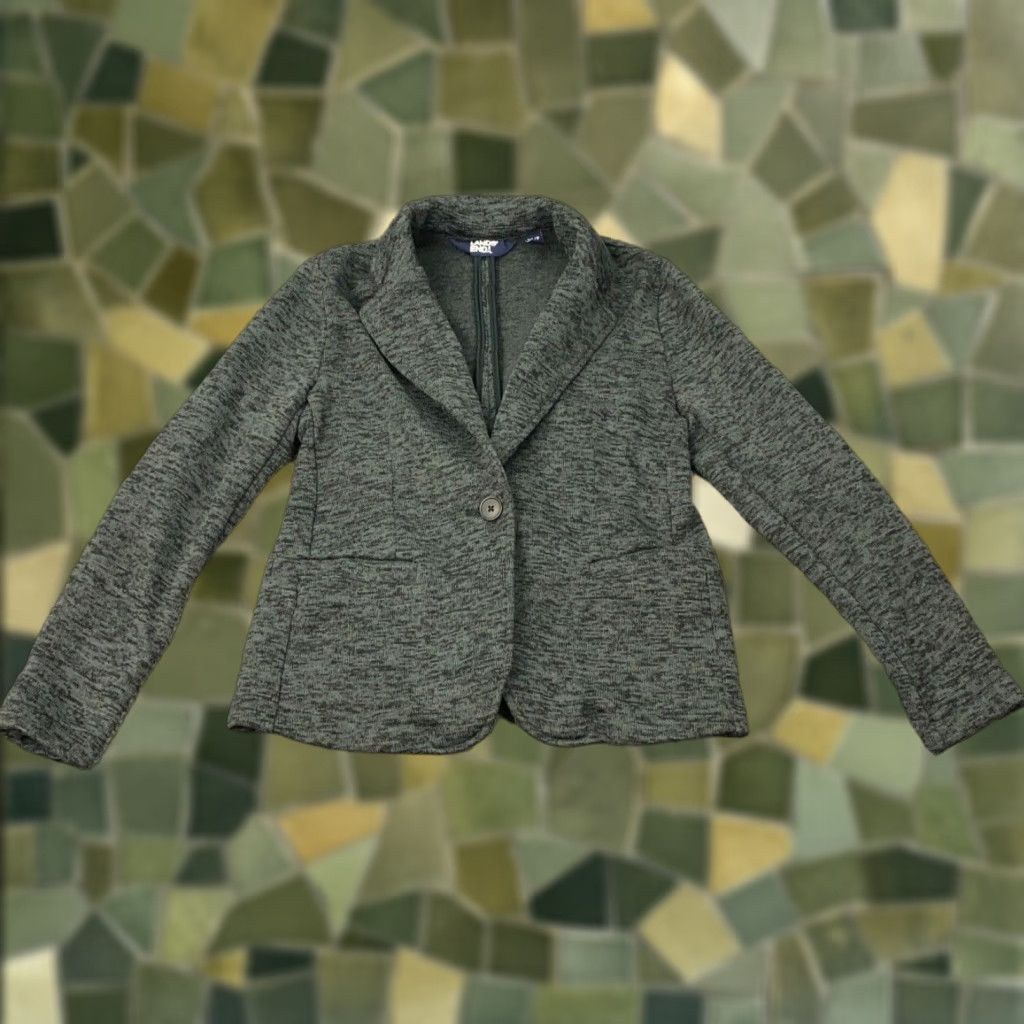 Lands' End Lands End Blazer Jacket Womens XS Gray One Button Casual Soft Shell Sweater Size XS / US 0-2 / IT 36-38 - 1 Thumbnail