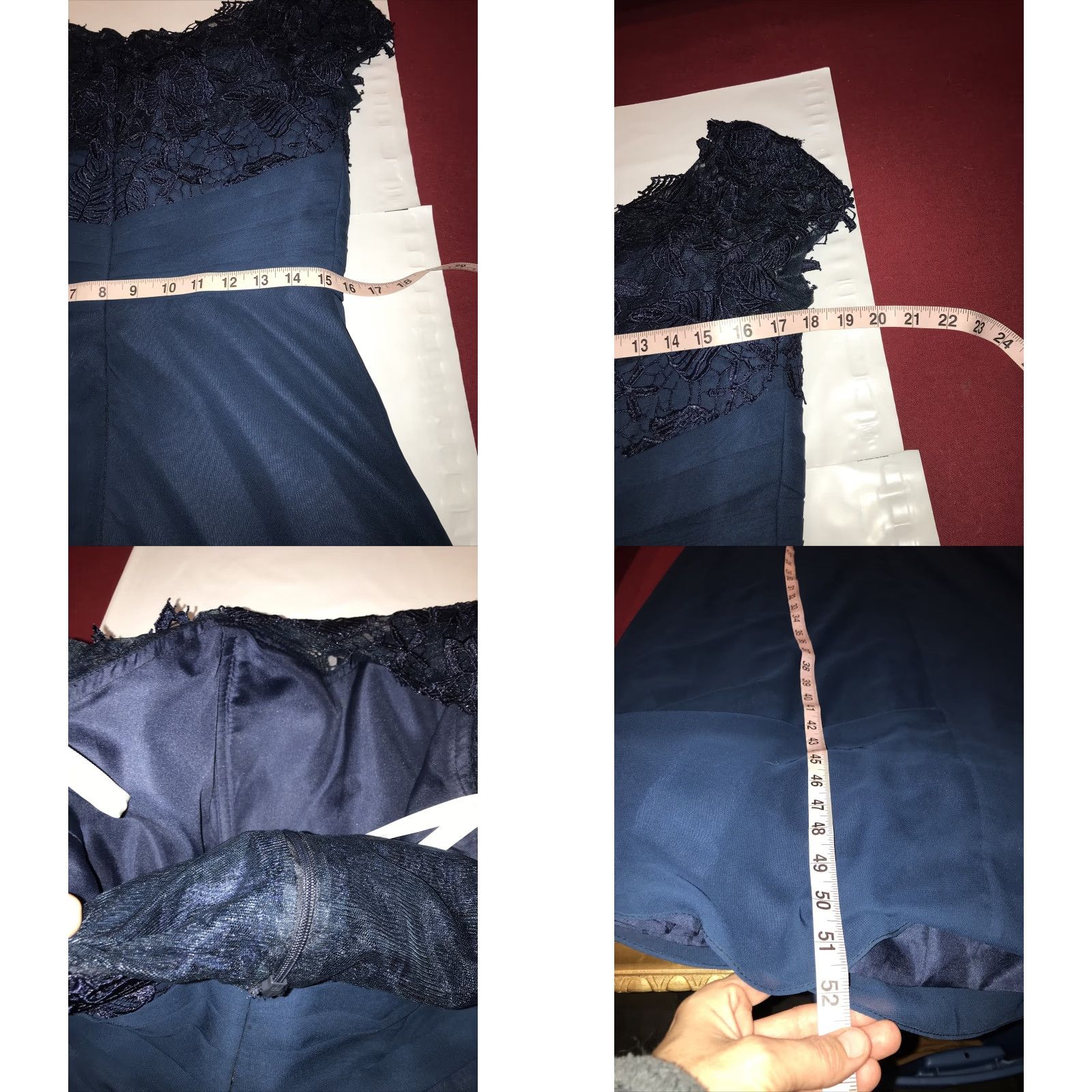 Vintage JJs House Navy Blue Long Draped Maxi Dress Lace Top Short Sleeves NEW SIZE 12 Formal Size XL / US 12-14 / IT 48-50 - 8 Thumbnail
