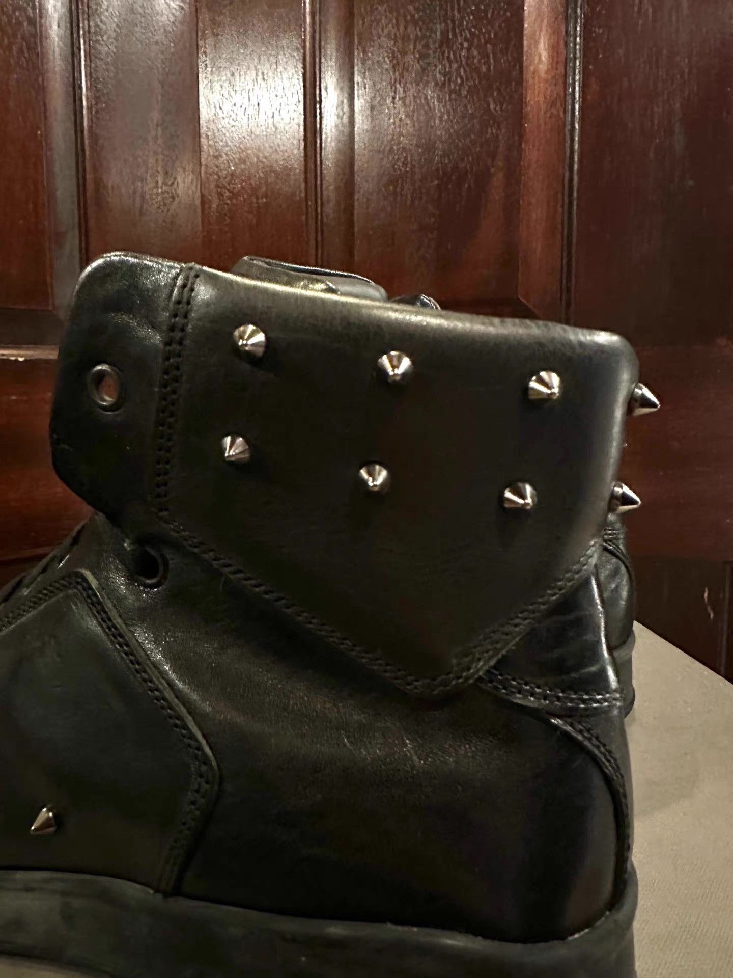 Alexander McQueen Alexander McQueen 15SS black studded mid-top Ｑ25 Size US 7.5 / EU 40-41 - 5 Thumbnail