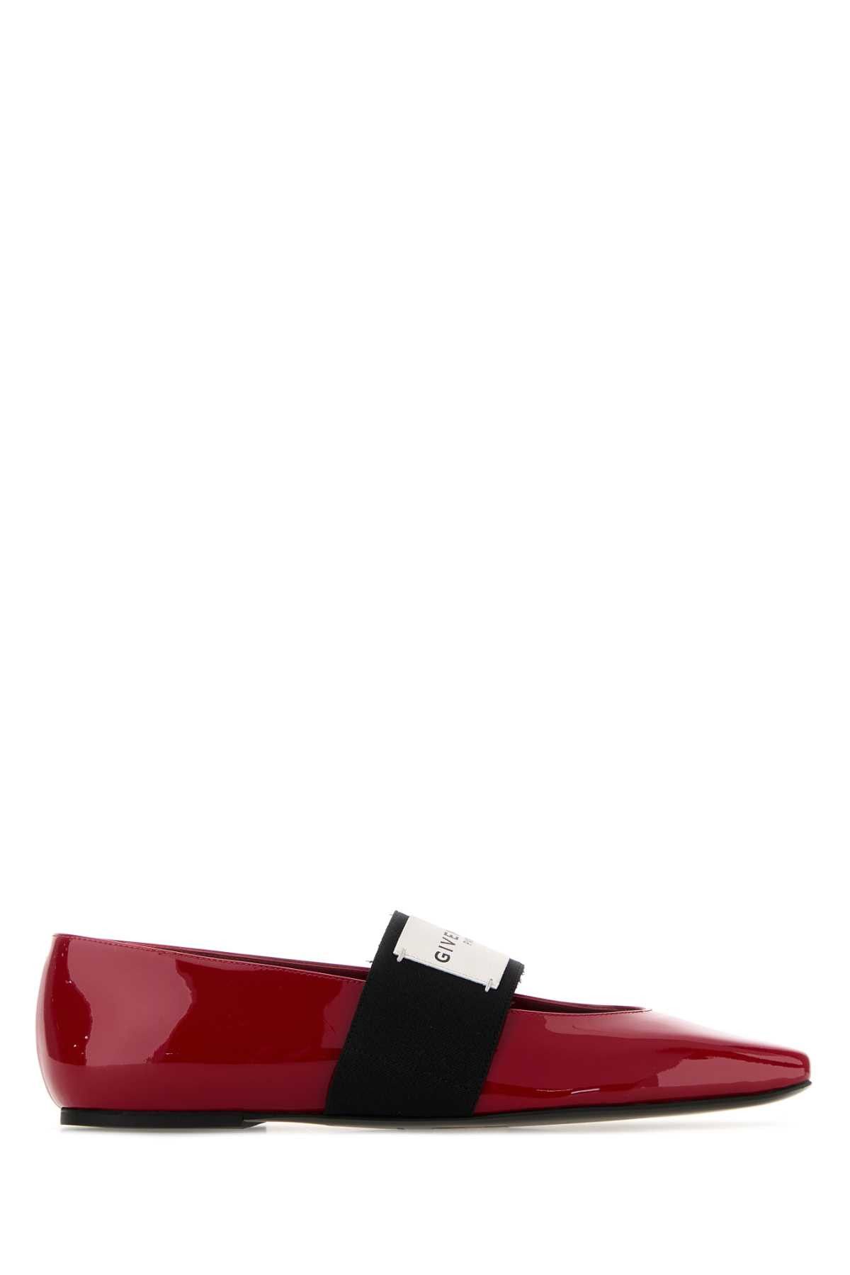 Givenchy Red Leather Squared Ballerinas Size US 8 / IT 38 - 1 Thumbnail