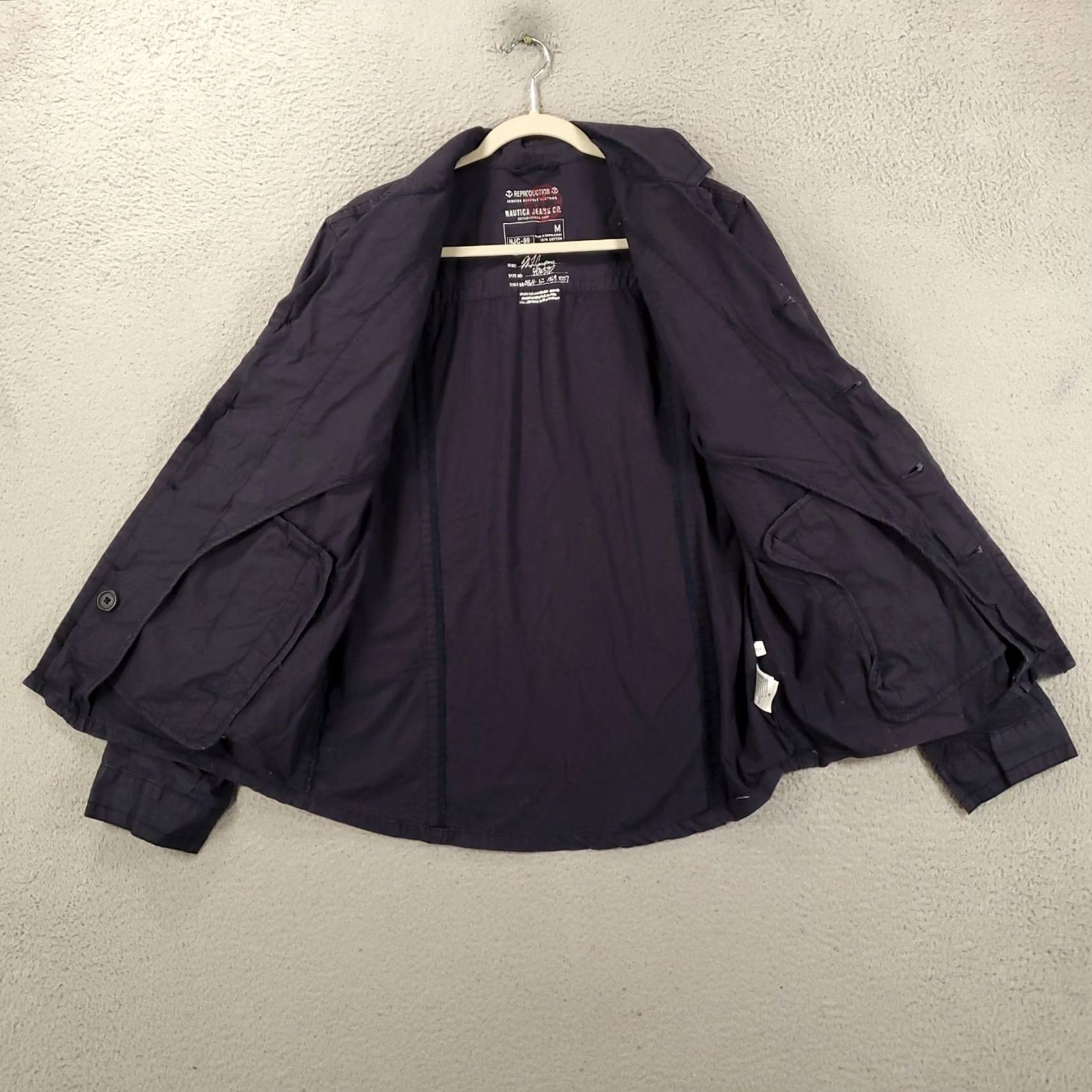 Nautica Nautica Mens Medium Navy Canvas Military Army Shacket Shirt Jacket Size US M / EU 48-50 / 2 - 2 Thumbnail