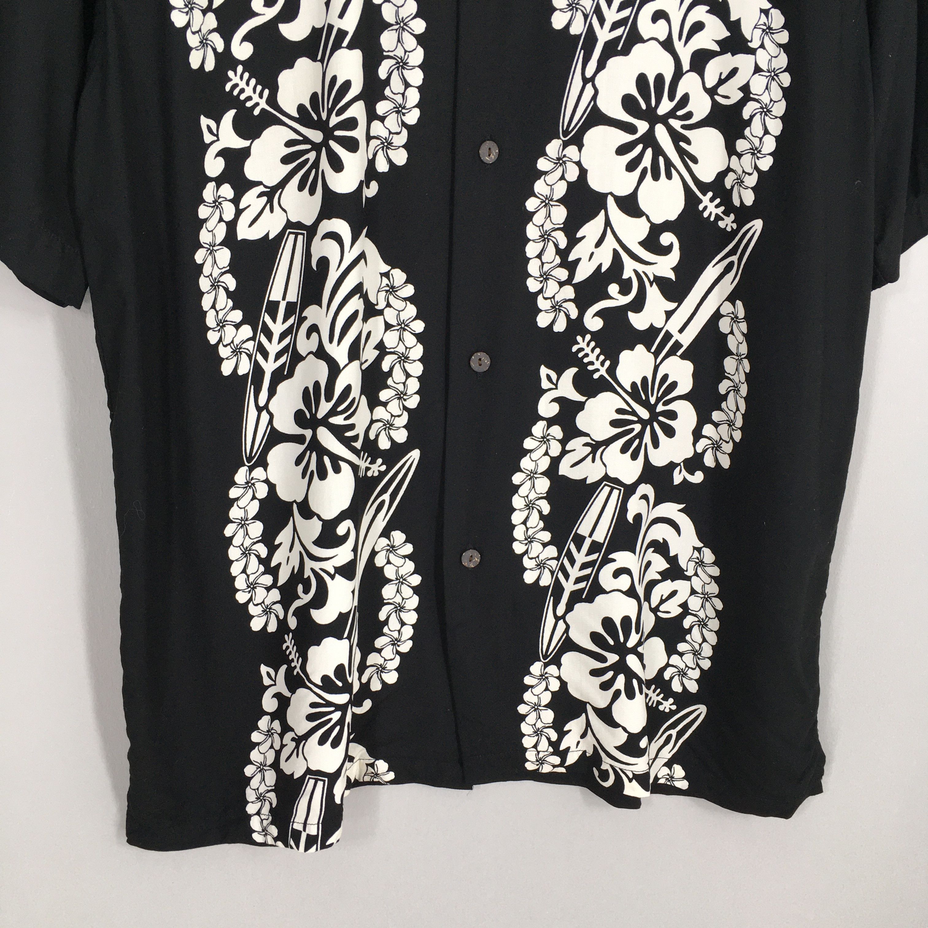 Vintage Vintage 80's Aloha Floral Beach Wear Black Shirt Medium Size US M / EU 48-50 / 2 - 4 Thumbnail