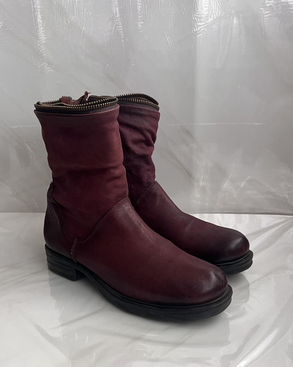 A.S.98 As 98 Airstep Zipper Boho Biker Red distressed boot Size US 8 / IT 38 - 1 Thumbnail