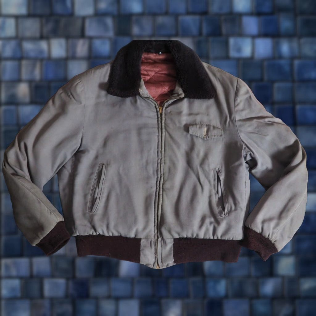 Vintage VINTAGE Gray Brown Gabardine Rockabilly Conmar Zip Crop Bomber Jacket Mens L Size US L / EU 52-54 / 3 - 1 Thumbnail
