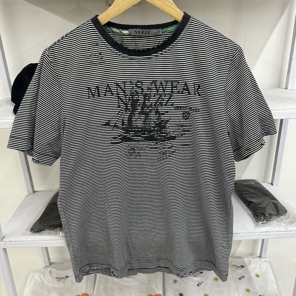 semanticdesign DISTRESSED VINTAGE PATTERN STRIPE BOXY TSHIRT JAPANESE BRAND Size US M / EU 48-50 / 2 - 2 Thumbnail