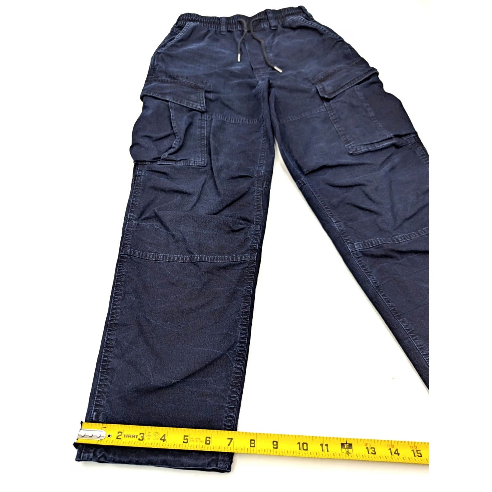 American Eagle Outfitters American Eagle Outfitters Indigo Denim Cargo Tapered Pants Women 2XS Stretch Inseam 26 Regular Rise High Blue Casual Slimming 90s Outdoor Size 24" / US 00 / IT 34 - 2 Thumbnail