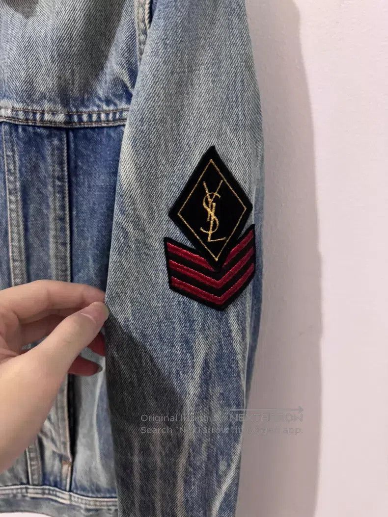 Saint Laurent Paris Saint Laurent Paris Light Blue Water Ripple Gradient Medal Size US S / EU 44-46 / 1 - 3 Thumbnail