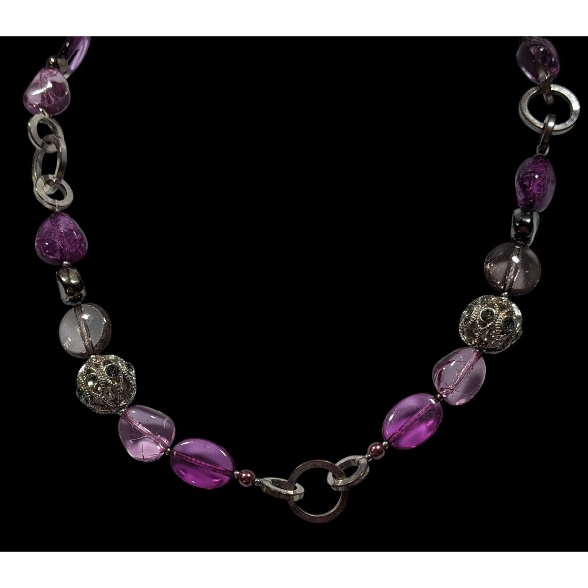 Other Vintage Napier Fairycore Purple And Silver Tone Necklace Size ONE SIZE - 4 Thumbnail