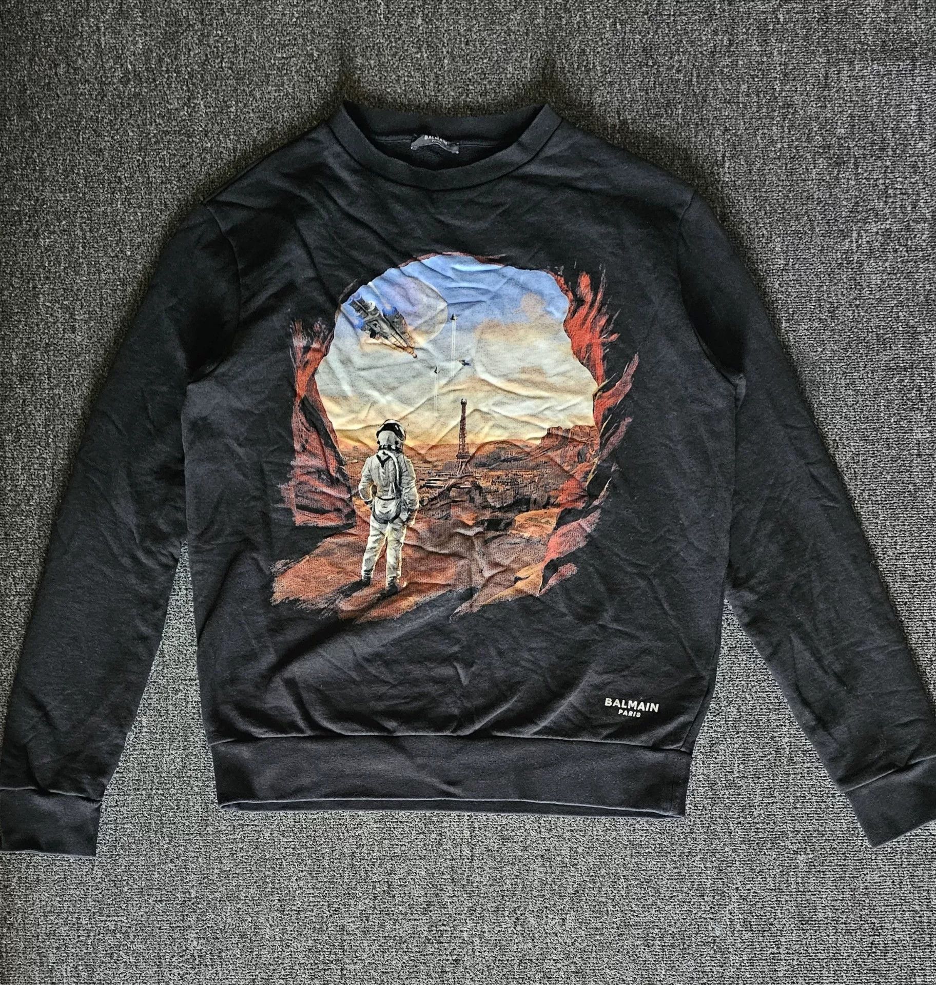 Balmain balmain astronaut graphic sweatshirt in black Size US L / EU 52-54 / 3 - 1 Thumbnail