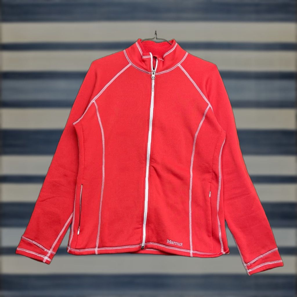 Marmot Marmot Jacket Womens L Red Full Zip Fleece Polartec Cotton Blend Outdoor Outdoor Casual Size L / US 10 / IT 46 - 1 Thumbnail