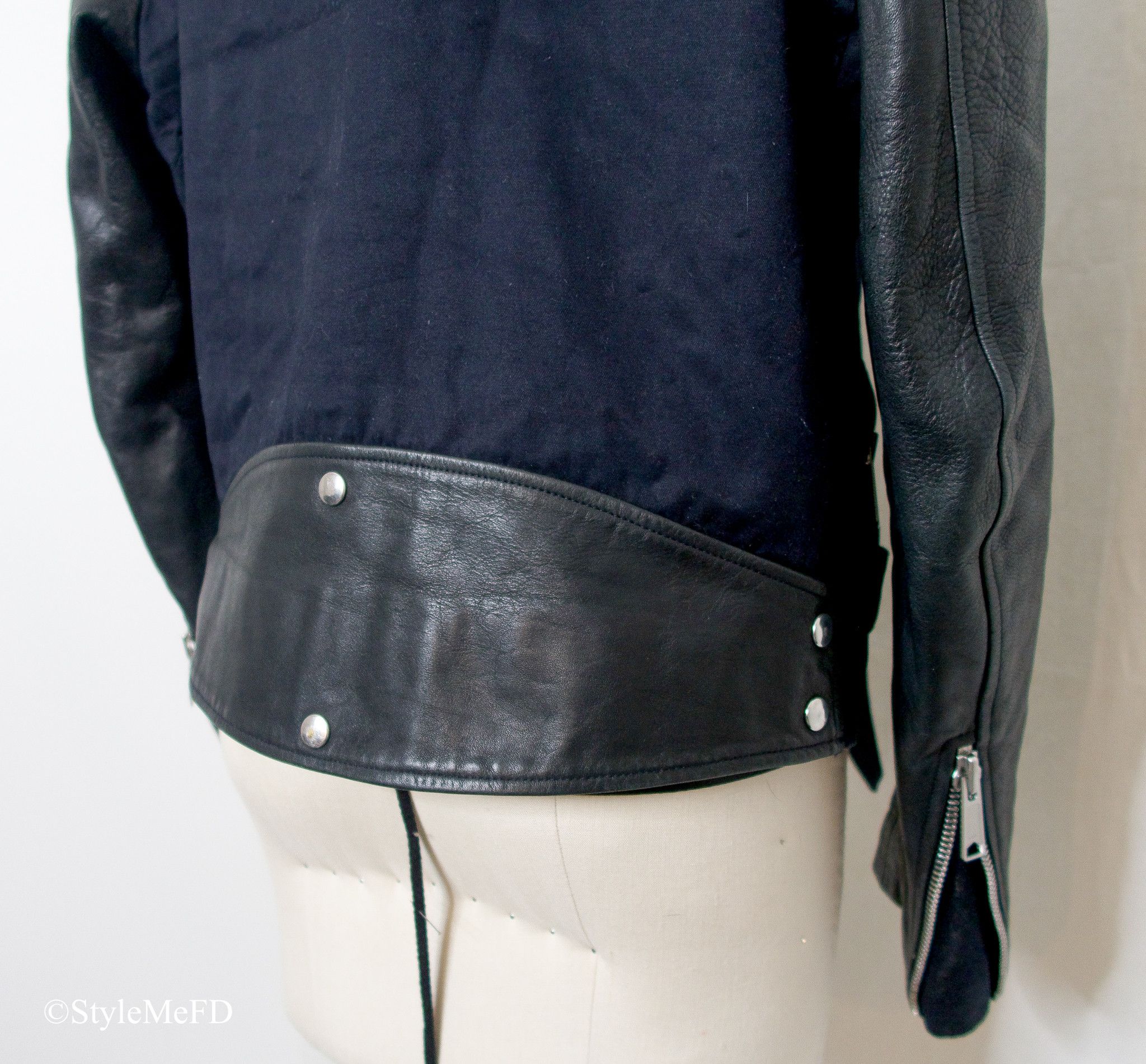 Sandro SANDRO - Black & Blue Leather Jacket - L Size L / US 10 / IT 46 - 6 Thumbnail