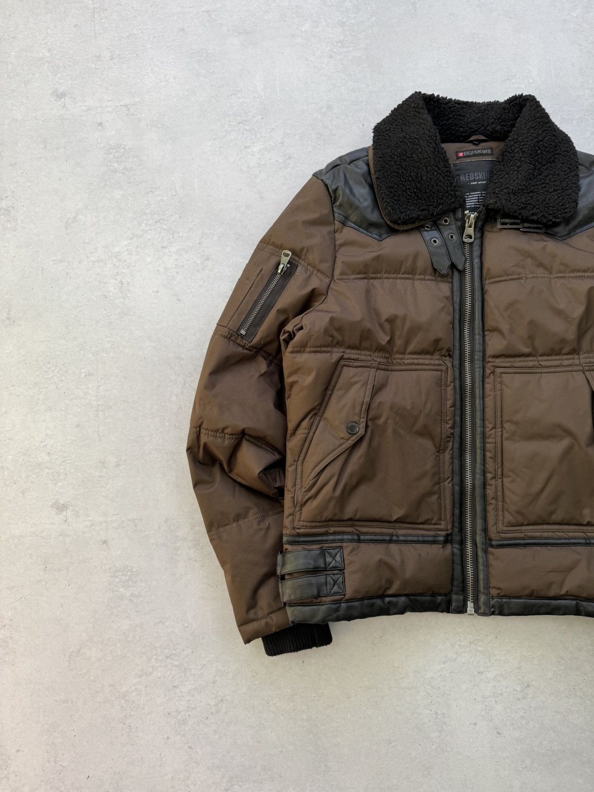 Other REDSKINS Jacket Mens S Brown Nylon CWU Fur Flight Size US S / EU 44-46 / 1 - 3 Thumbnail