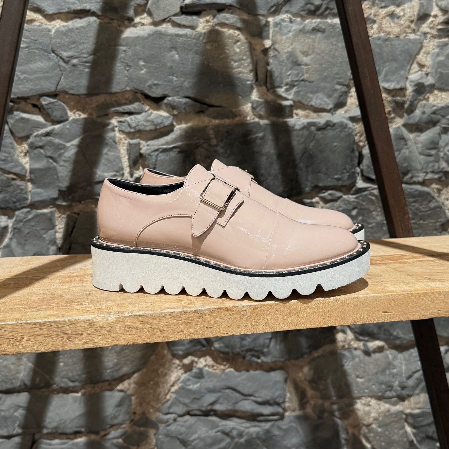 Stella McCartney Stella McCartney Pink Patent Faux Leather Monk Platform Size US 5.5 / IT 35.5 - 1 Thumbnail