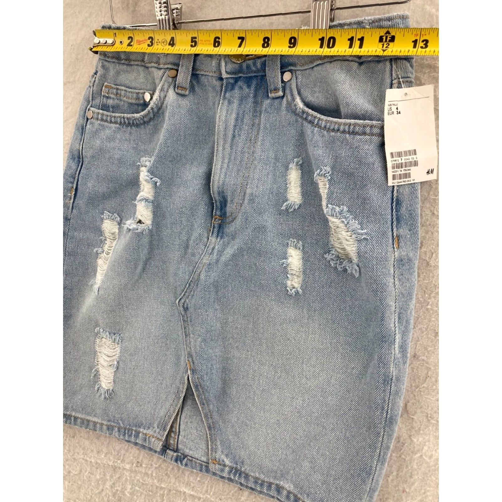 H&M H&M Jean Skirt Womens 4 Distressed NWT Size 27" / US 4 / IT 40 - 2 Thumbnail