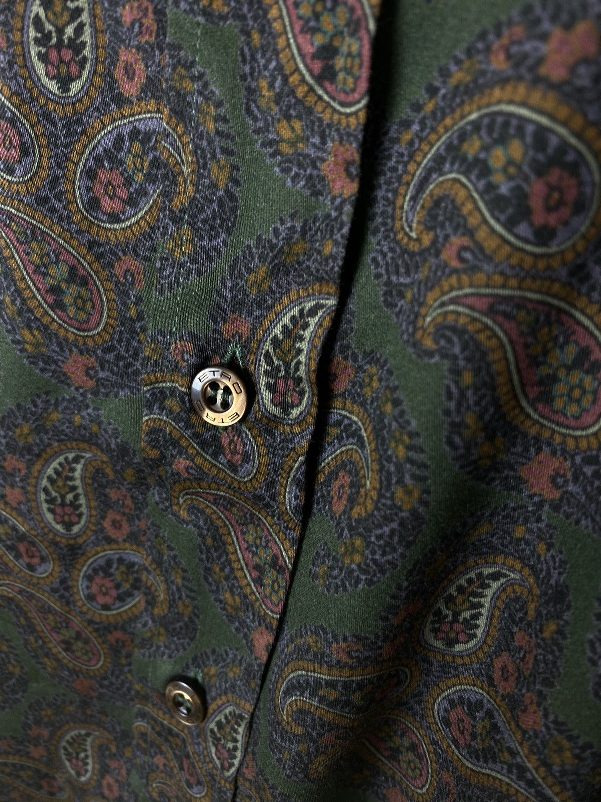 Etro Etro Vintage Style Green/Purple Paisley Cotton Shirt 43 Size US XL / EU 56 / 4 - 3 Thumbnail