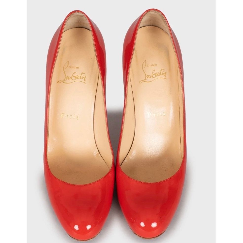 Christian Louboutin Christian Louboutin Red Patent Leather Pumps Sz.38.5 Size US 7.5 / IT 37.5 - 2 Thumbnail