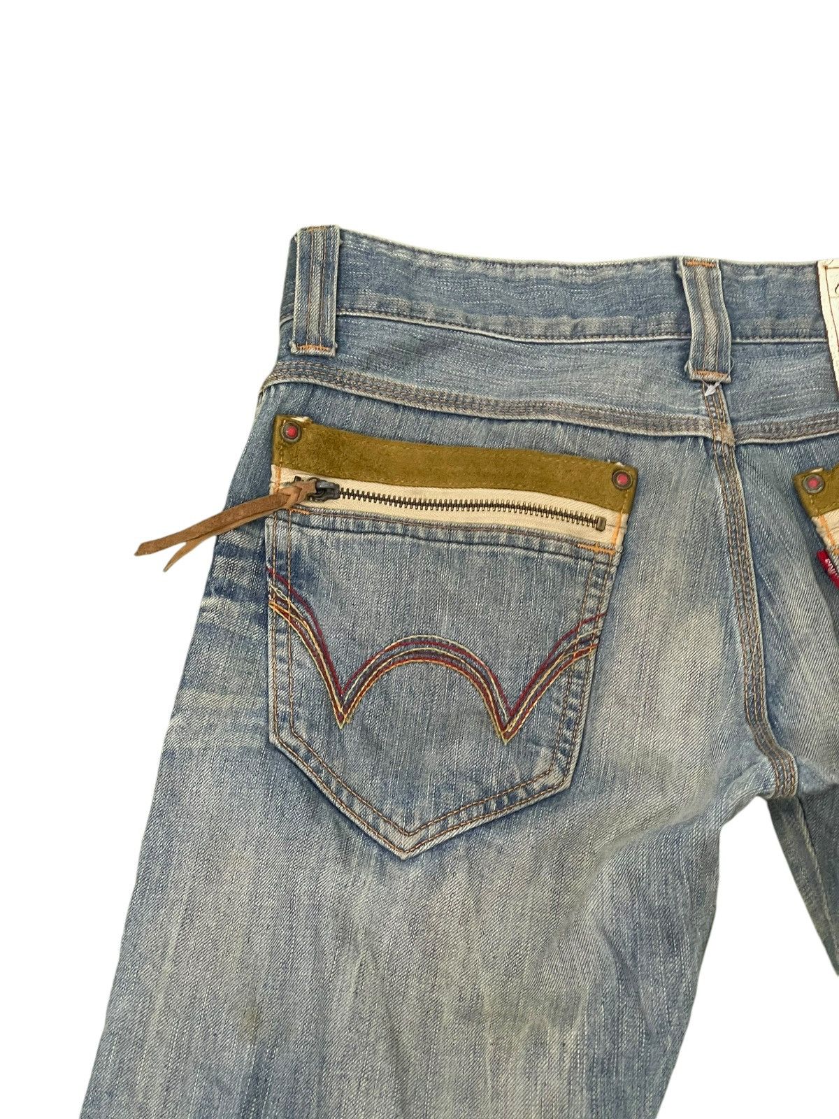 Edwin Flare Jeans Edwin Faded Distress Dirty Grunge Boot Cut 1🟦4 Size US 32 / EU 48 - 18 Thumbnail