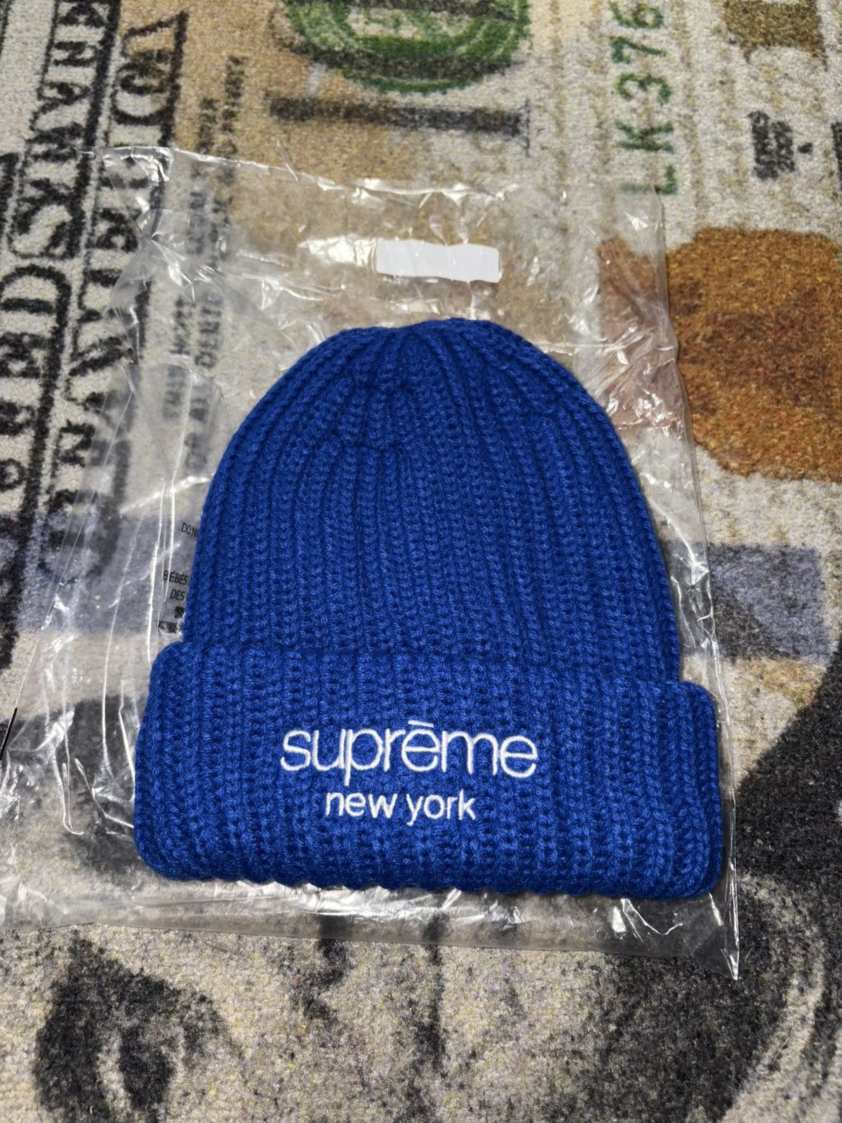Supreme Supreme Chunky Rib Classic Logo Beanie Royal | Grailed