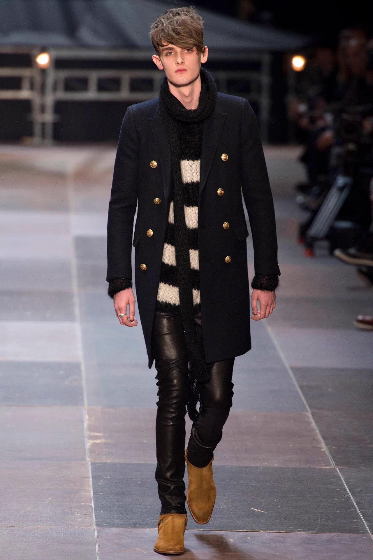 Saint Laurent Paris Saint Laurent SLP 13fw navy gold anchor buttons overcoat 48 Size US M / EU 48-50 / 2 - 6 Thumbnail