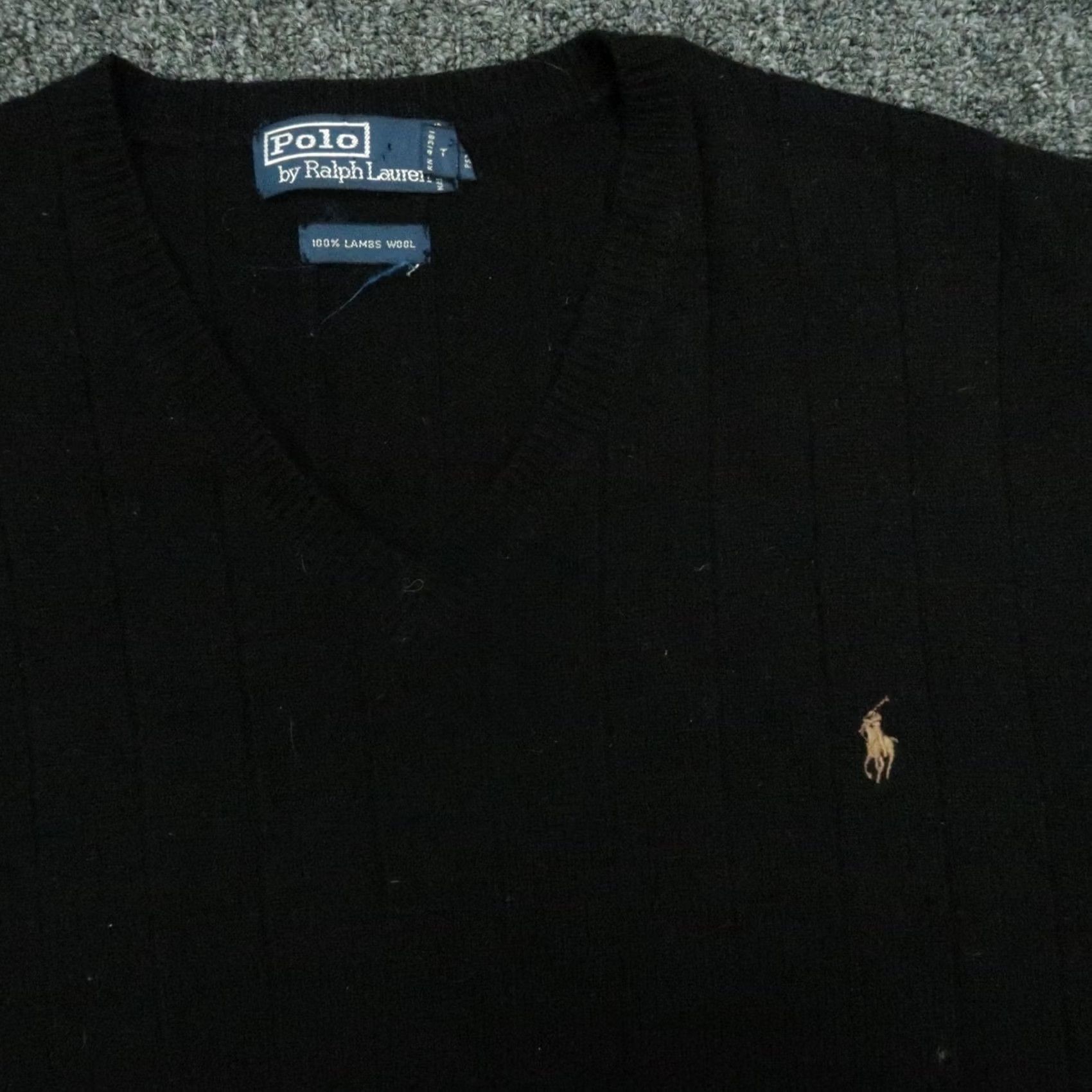 Polo Ralph Lauren VINTAGE Polo Ralph Lauren Sweater Vest Mens XL Black Wool V-Neck Size US XL / EU 56 / 4 - 2 Thumbnail