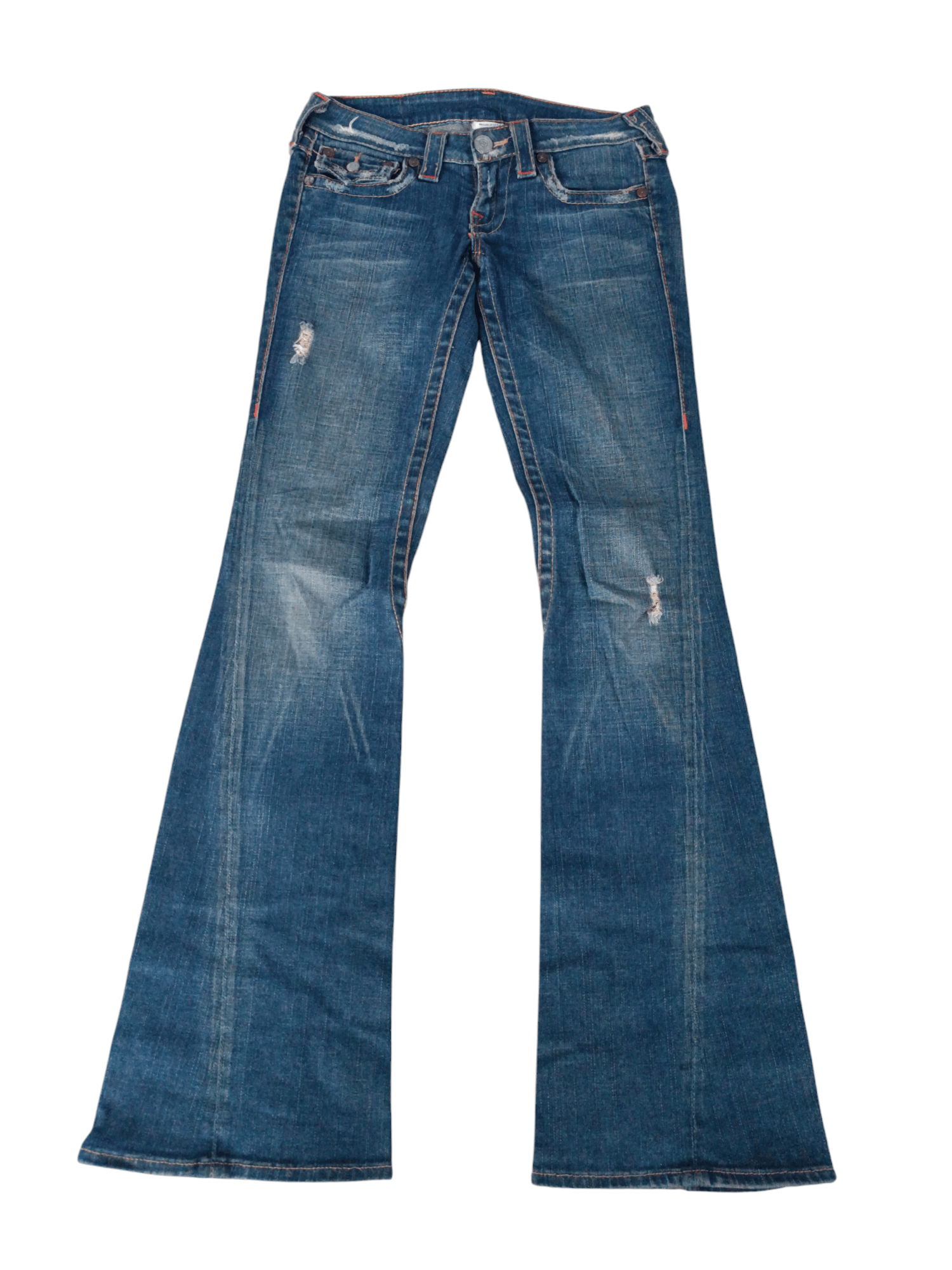 True Religion × Vintage True Religion ひ Joey Flare Distressed Unisex Jeans Size US 28 / EU 44 - 4 Thumbnail