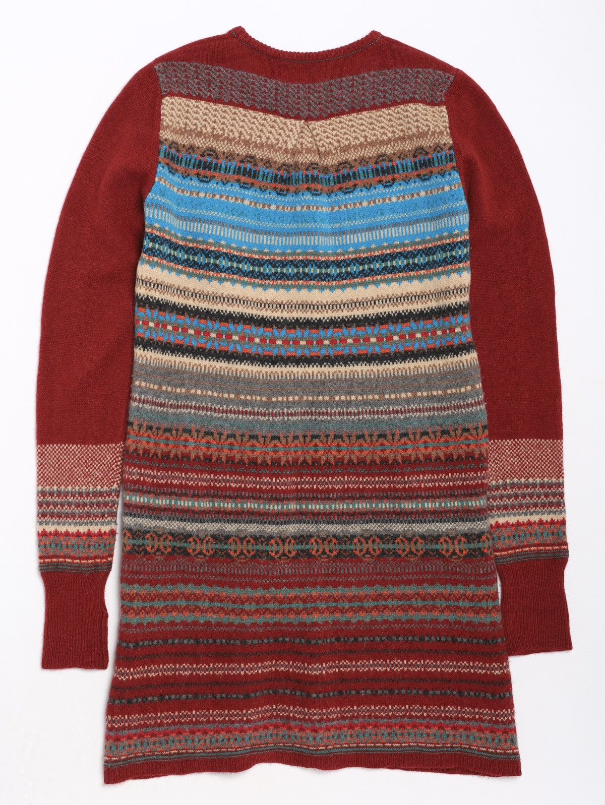 Other Eribe Scotland Wool Long Sweater Fair Isle Printed Striped Size M / US 6-8 / IT 42-44 - 2 Thumbnail